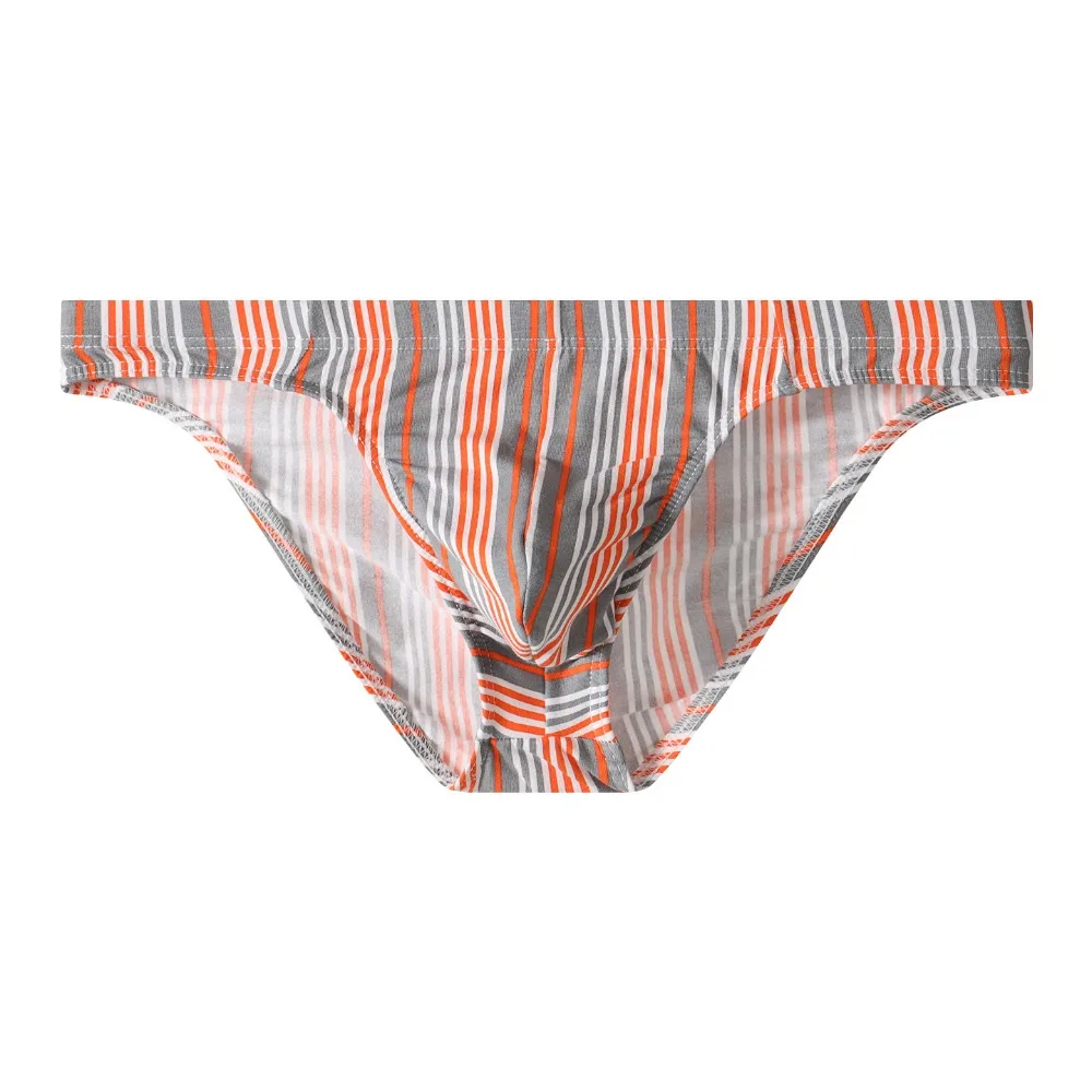 

Underpants Lingerie Men's Triangle Panties Mid Waist Breathable Men Thin Briefs Large Size Striped Briefs Four Seasons