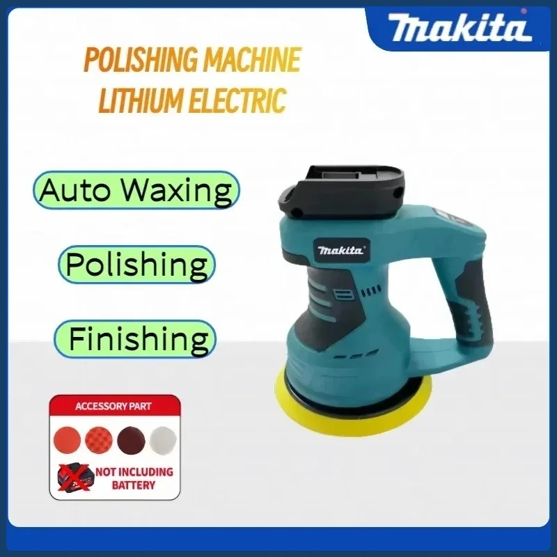 Makita 18V Akumulatorowa polerka samochodowa, elektryczne narzędzie do woskowania i polerowania z 8 regulowanymi prędkościami