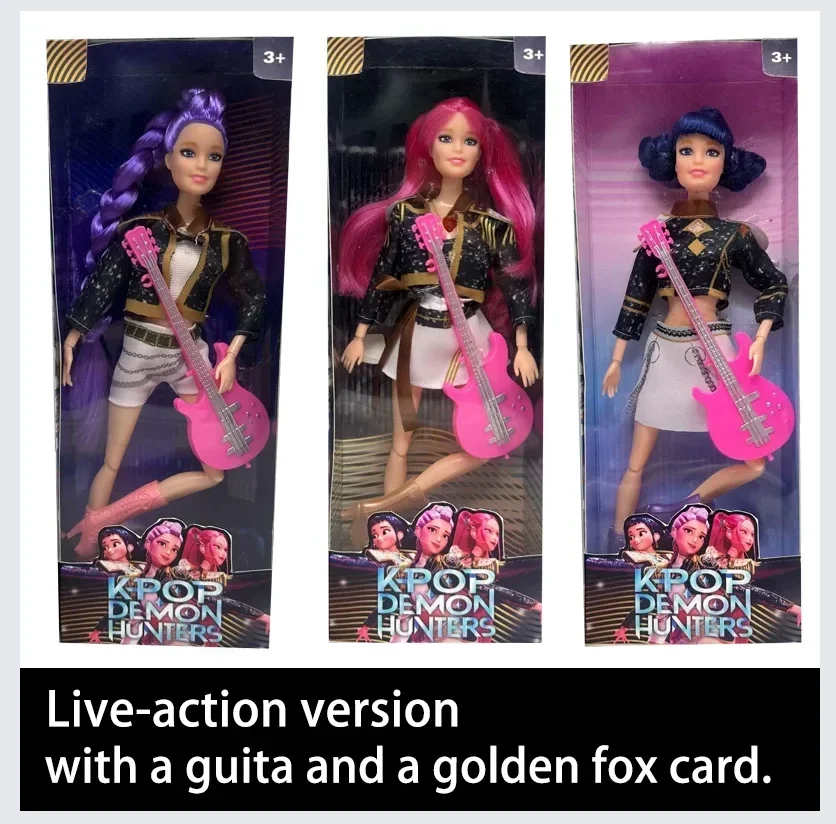 $% Rumi Mira Zoey Sussy Kpop Demon Hunters Live-Action Figure Speelgoed Kleurrijke Lichten Thema Lied Voor Fans Kind Verjaardagscadeautjes_@