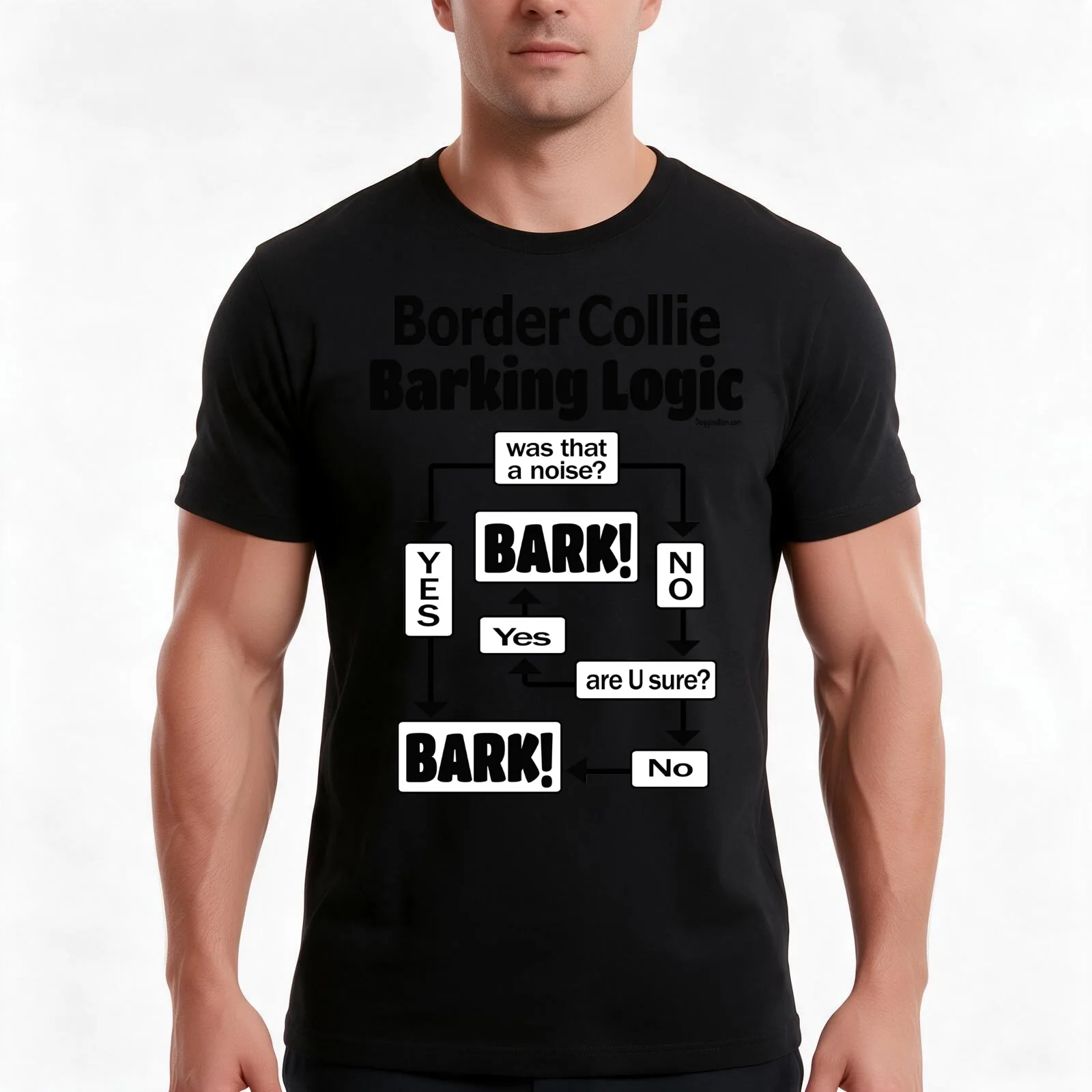Border Collie Barking Logic T-Shirt Summer Casual Cotton Tee Oversized Streetwear Tops Vintage Graphic Print 100% Cotton