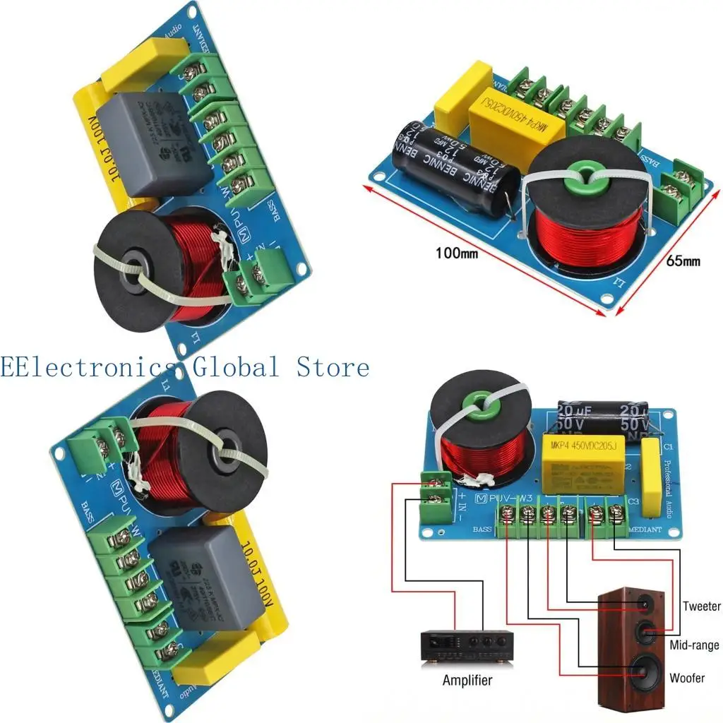 462B Easy Installs 3 Way Crossovers For Home Sound Systems Clear Sound Separation