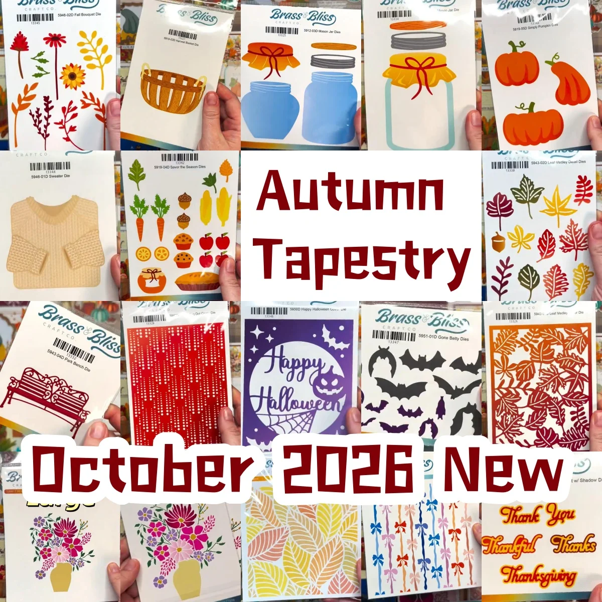 October 2026 New Autumn Tapestry Bouquet Jar Halloween Metal Cutting Dies Stencil For DIY Decorating Scrapbook Paper Template