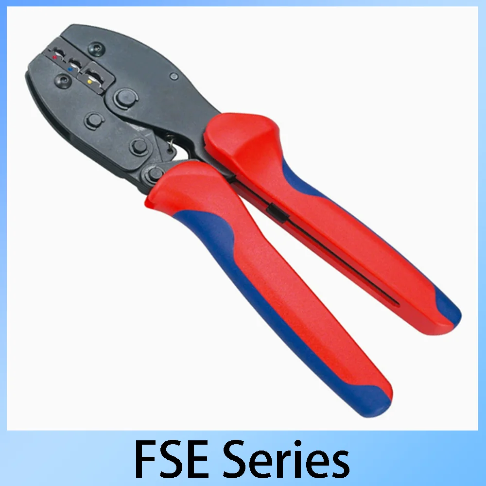 FSE Series Ratchet Wire Terminal Crimping Pliers Multi-Type Connector Ferrule Insulated Bare Lug Crimper for 0.25-6mm² Wires
