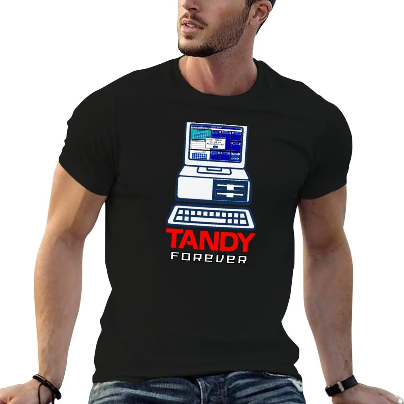 Tandy Forever Vintage Computer T-Shirt affliction shirts Luxury man t shirt men