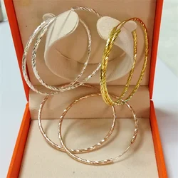 Senlissi - Women's Hoop Earrings 18K YELLOW Gold Plated 925 Sterling Silver Fashion Drop Earrings Cерьги Kольца Kольц SL009