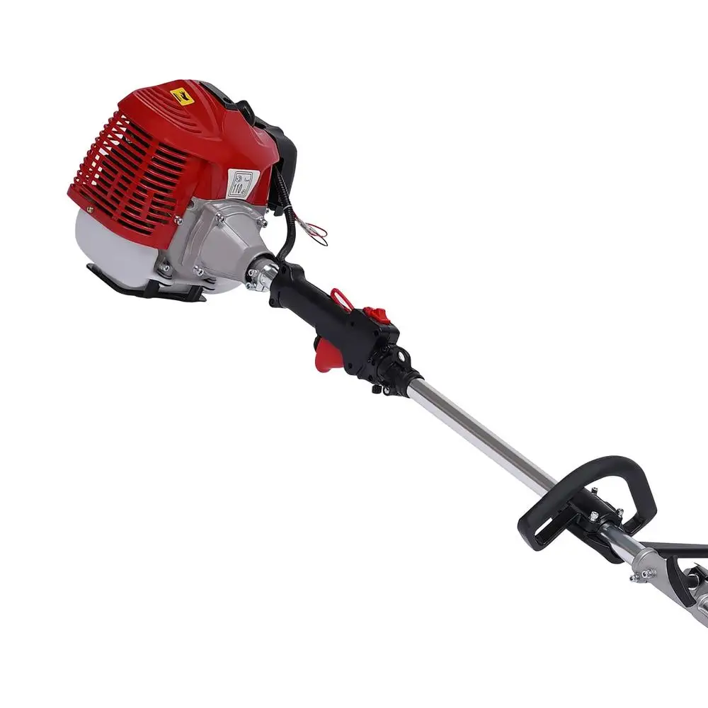 Gas Power Handheld Sweeper Broom Driveway Turf Artificial Grass Snow Clean 52cc Engine 2Stroke 2.3HP Power Aluminum PP Fuel Tank