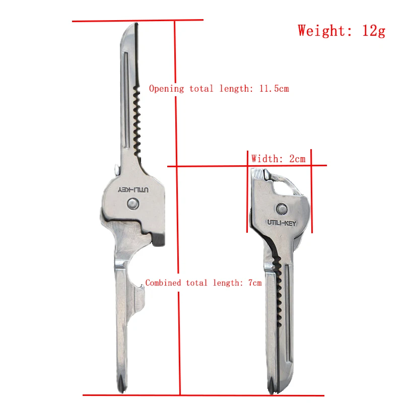 6 in 1 Useful Multifunction Knife Practical Swiss Tech Utili Key Outdoor Screwdriver Bottle Opener Keychain Camping Hiking Tools