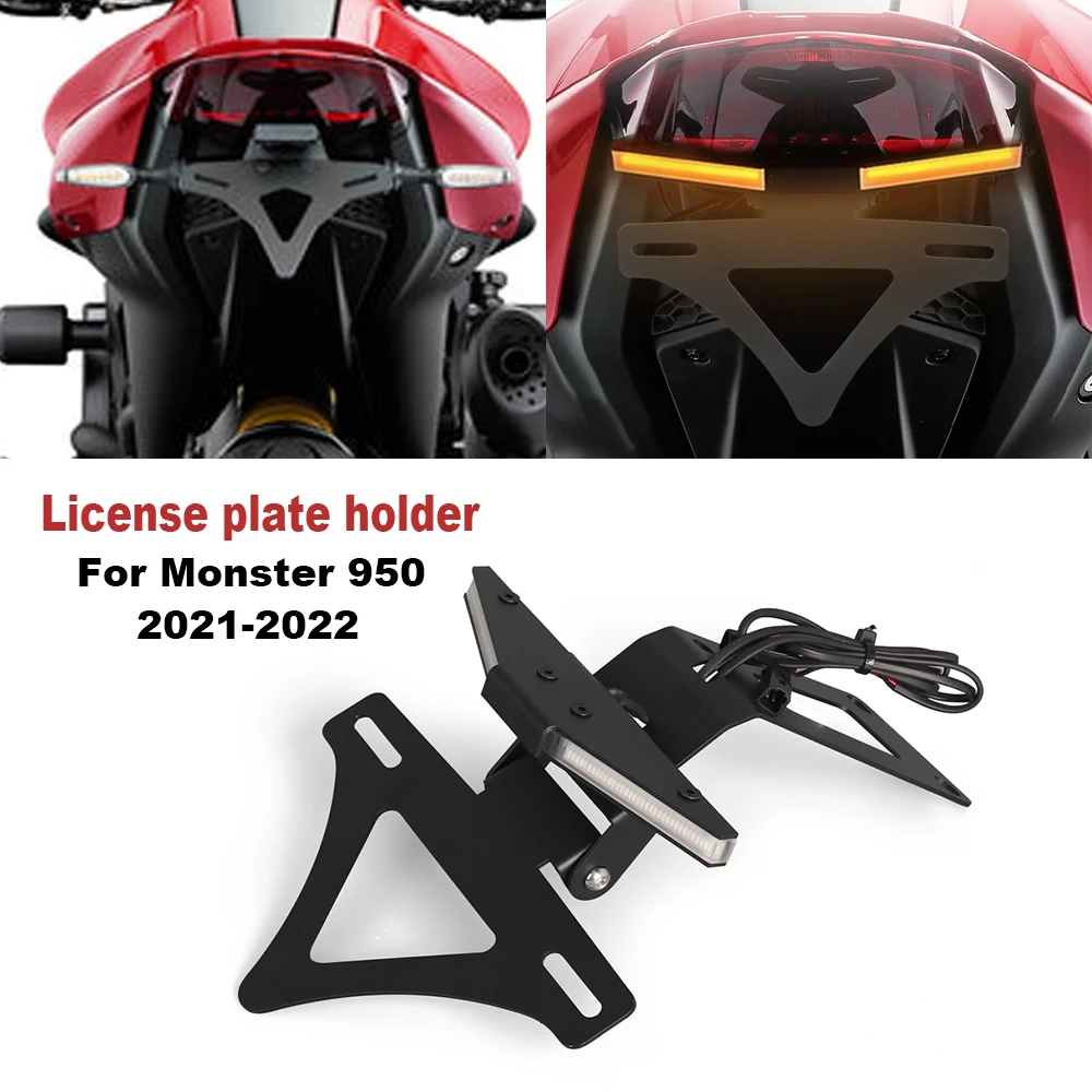 

For Ducati Monster 950 Monster950 2021 2022 Motorcycle Rear Short Tail Stock License Plate Holder Tailstock Bracket Kit