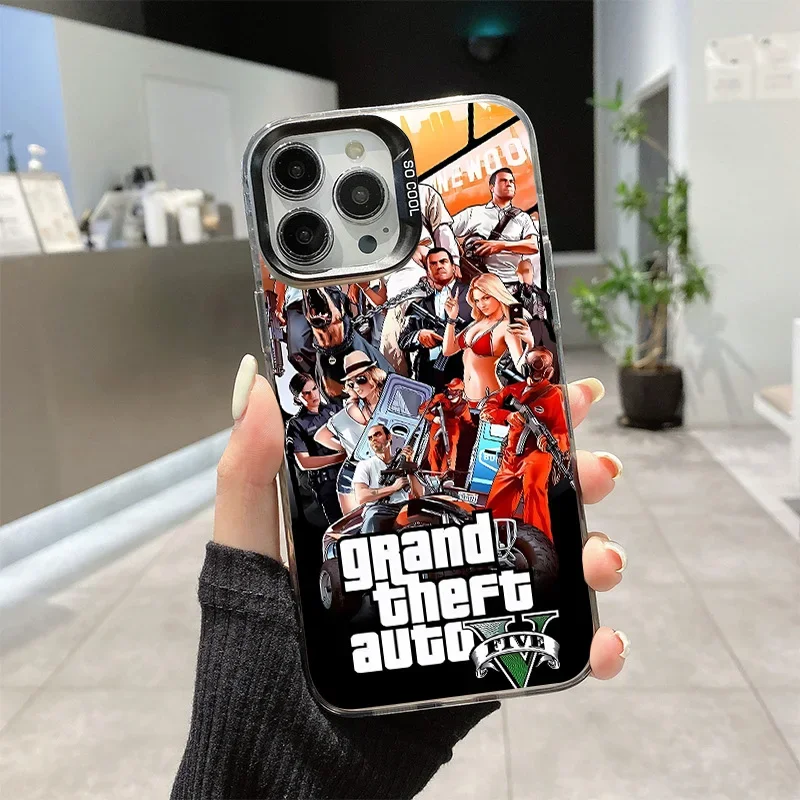 Grand Theft Auto V Phone Case for IPhone 16 15 14 13 12 11 Pro Max X XR XS MAX 8 7 Plus Matte Shockproof Back Cover Black Shell