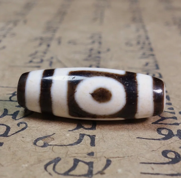 Nice Ancient Tibetan DZI Beads Old Agate 2 Eye Totem Amulet Pendant #6107