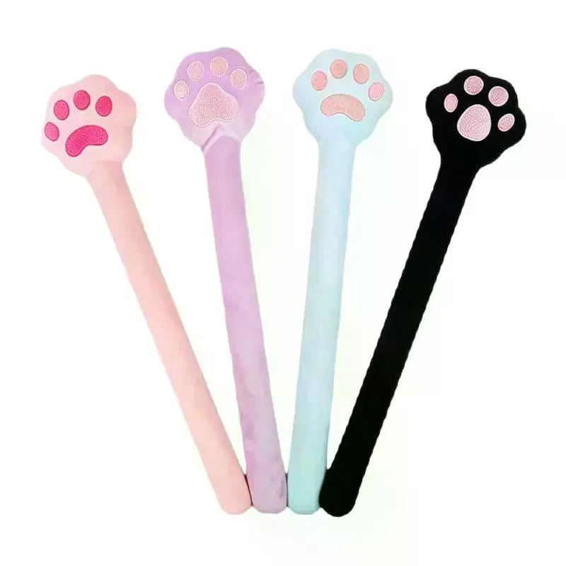 Cat Claw Shaped Cute Soft Massage Hammer Neck Shoulder Back Leg Relaxation Multi-functional Long Handle Elastic Massager 1Pcs