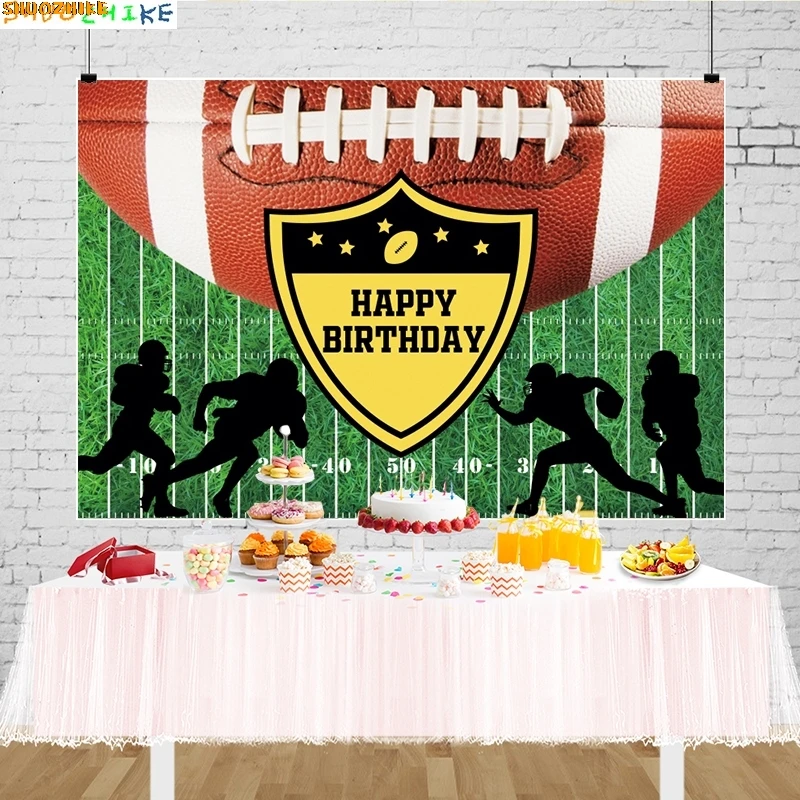

American Football Photography Backdrops Birthday Party Boy Sports Stadium Touch Down Rugby Theme Photo Studio Background AF-01