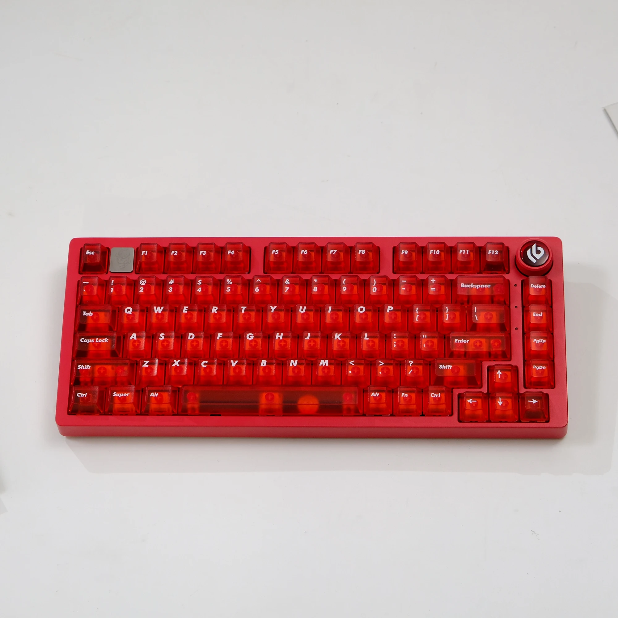 

122 Keys Red Matte Double Shot ABS Keycap Foggy Crystal Transparent Keycaps Cherry Profile for MX Switches Mechanical Keyboard