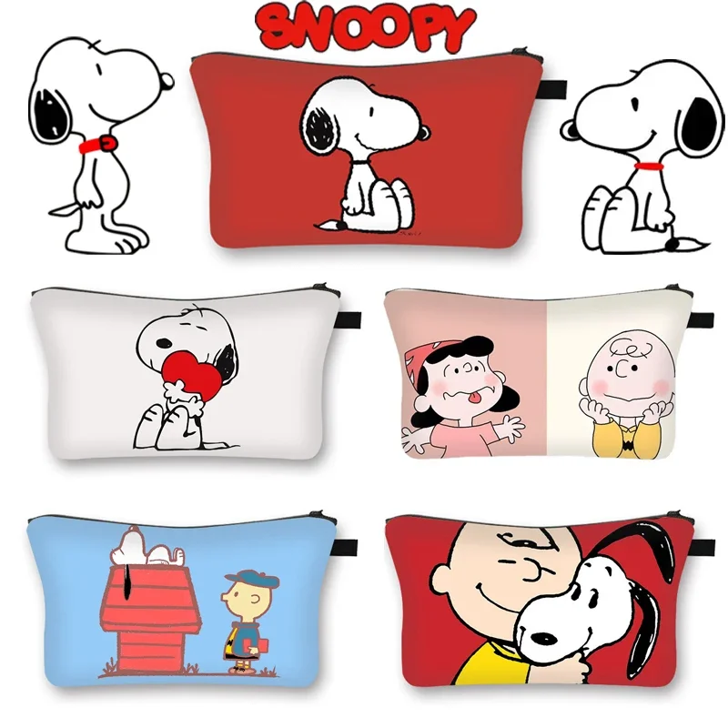 Snoopy Makeup Bag Women Toiletries Organize Zipper Bag Cartoon Waterproof Travel Wash Pouch Storage Bag Female Cosmetic Bag Gift