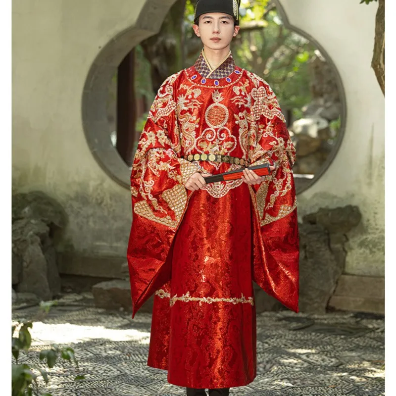 

New Han-style wedding dress a complete set phoenix crown and red veil is highly crafted ancient costume