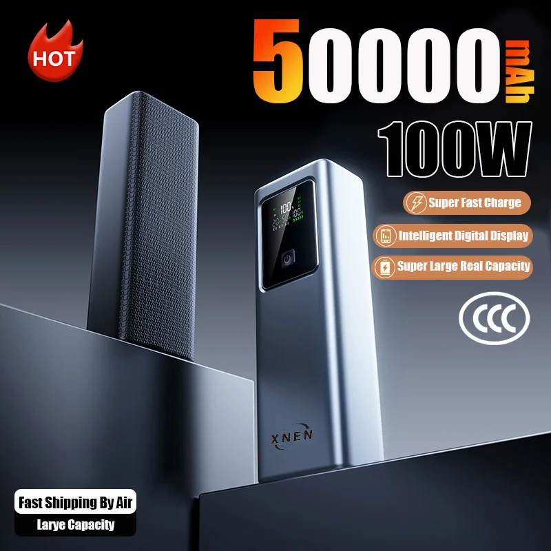 

50000mAh Portable Power Bank With Intelligent Digital Display Screen PD100W Fast Charging Suitable For Laptops And Mobile Phones