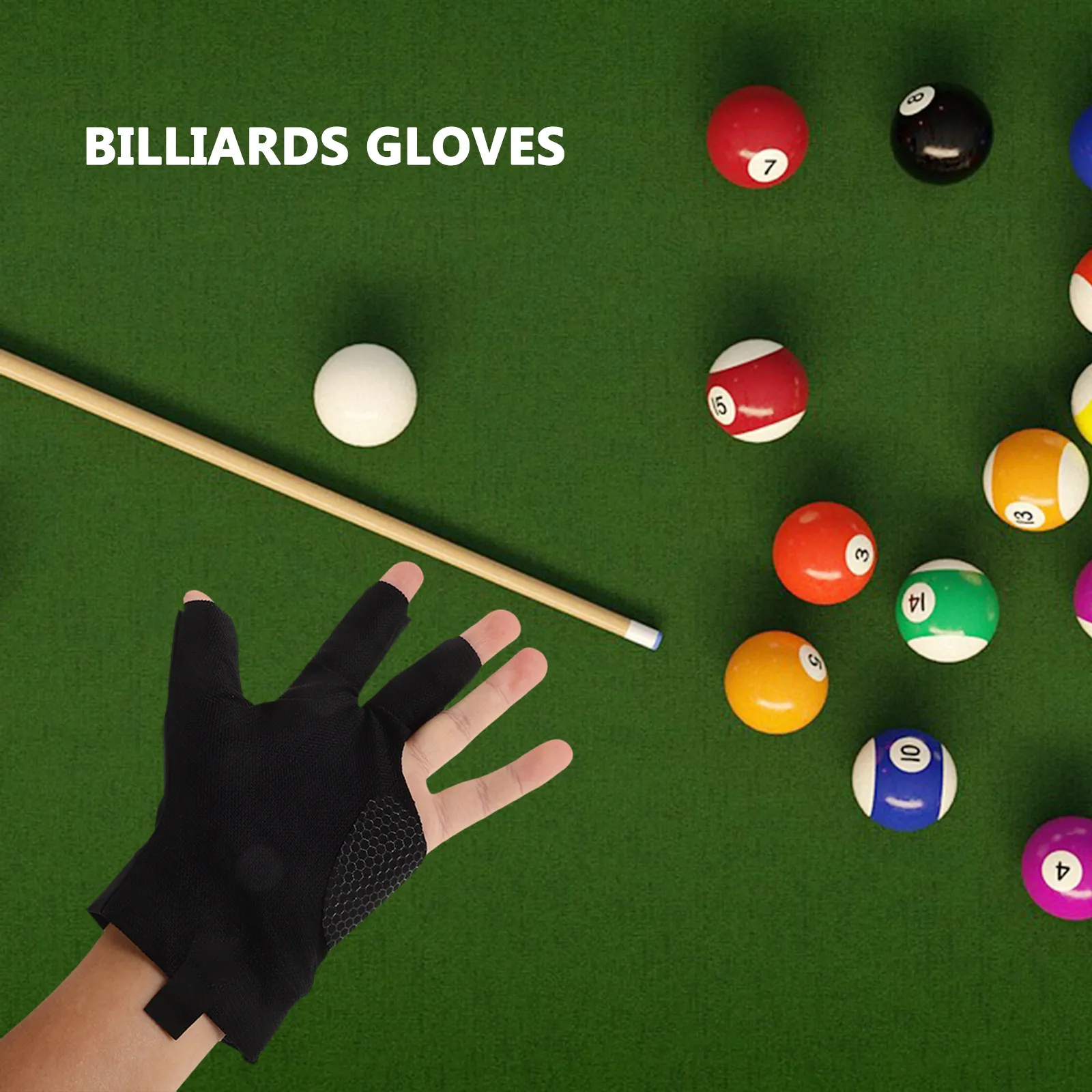 

3-Finger Elastic Billiard Glove Snooker Pool Gloves Breathable Lightweight Design for Enhanced Accuracy and Smooth Stroke