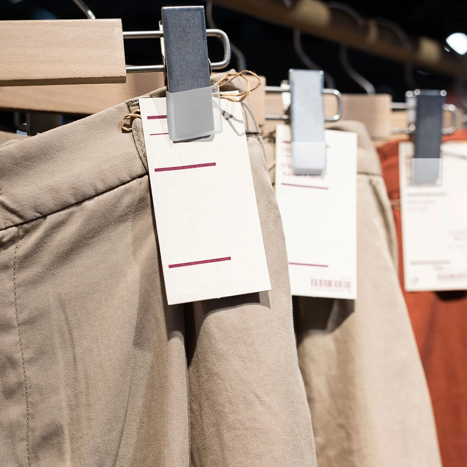 

50Pcs Silicone Pants Hanger Grips Clear Non Slip Protective Cover Transparent Clothes Hanger Strips for Retail Display