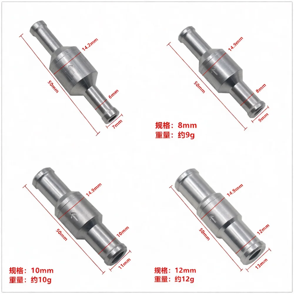 Aluminum Alloy One Way Fuel Check Valve For Automotive Boat Petrol Diesel System High Pressure Resistant Pipe Connector