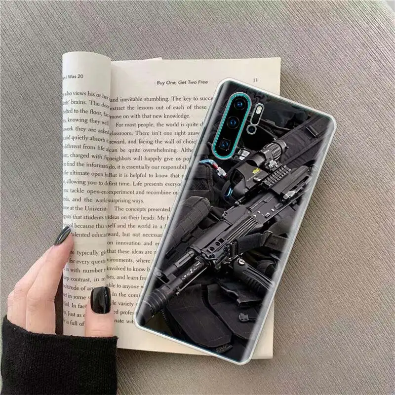 The Military Weapon Phone Case For Huawei P50 Pro P10 P20 P30 P40 Lite Cover Mate 40 30 20 10 Lite Capa Shell