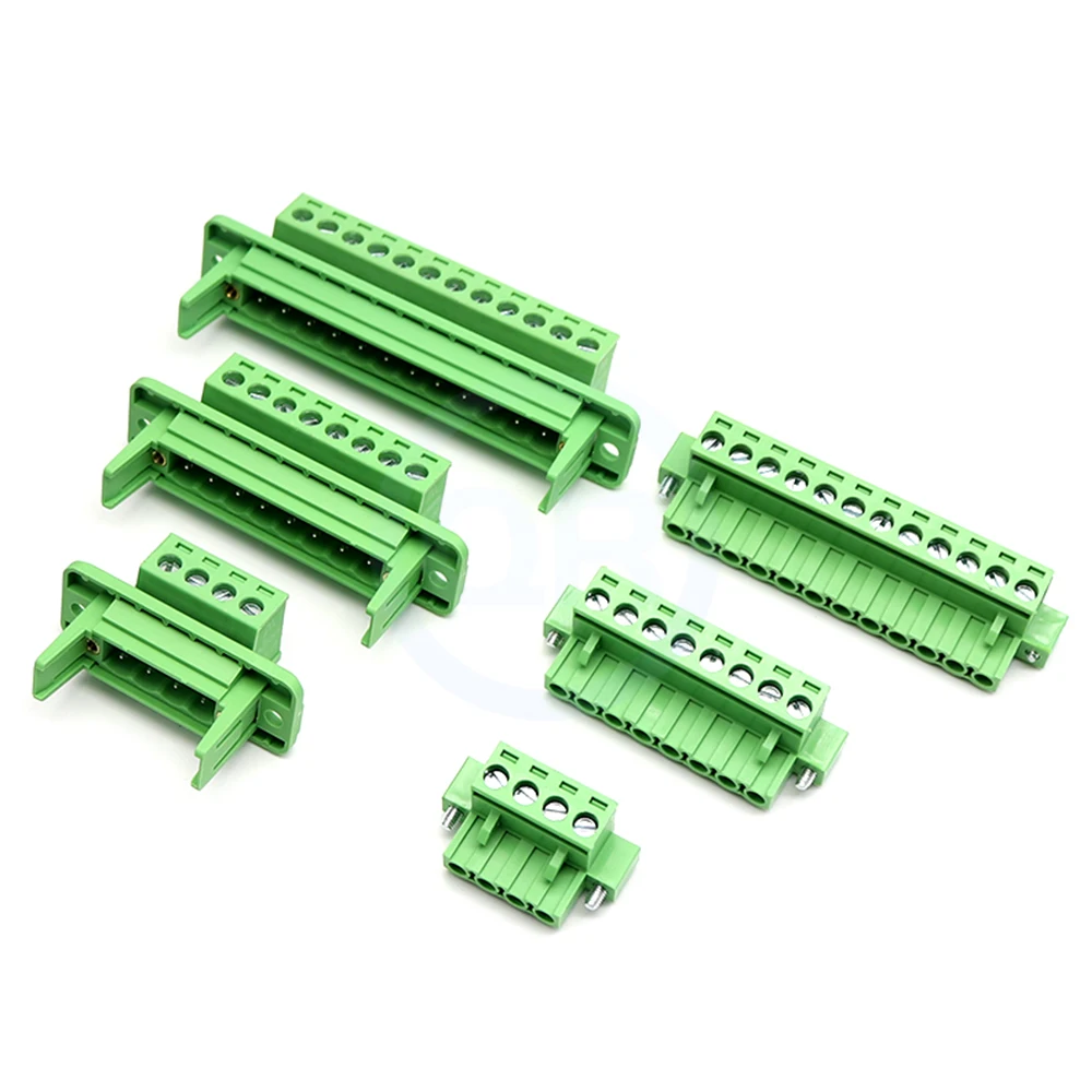 (5 Set) KF 2EDGRKP + 2EDGWC + 2EDGKM 5.08mm Bulkhead Solderless Butt Plug-In Terminal with Flange JM 15EDGWC 5.08 Complete Set