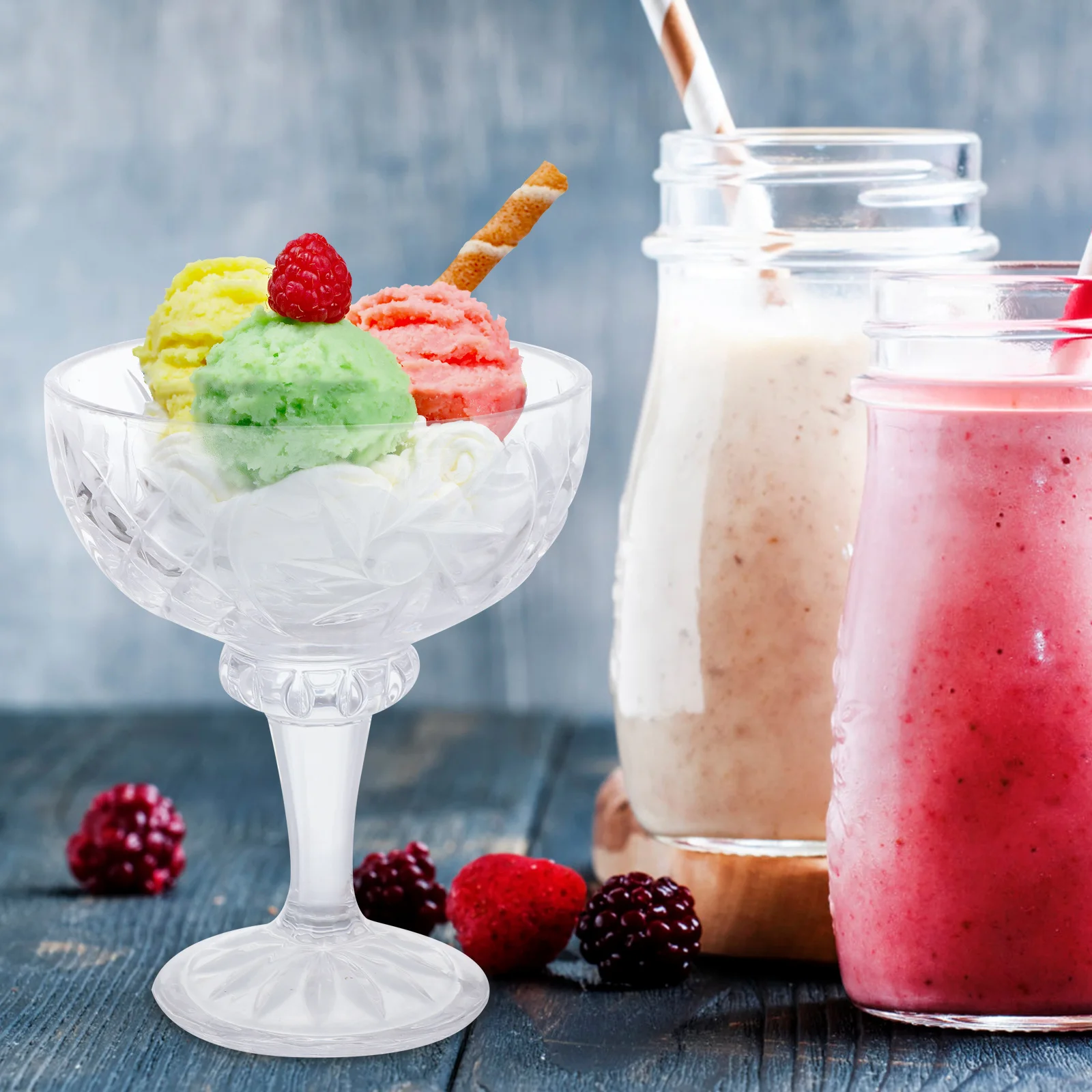 

2Pcs Elegant Ice Cream Glass Cups Transparent Dessert Goblets for Special Occasions Gifts Dessert Goblet Juice Glass Goblets