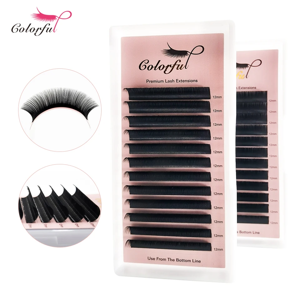 Colorful 25mm Long Individual Lashes Cashmere Classic Eyelash Extension Soft Matte Black Short False Mink Eyelash Extension Cils