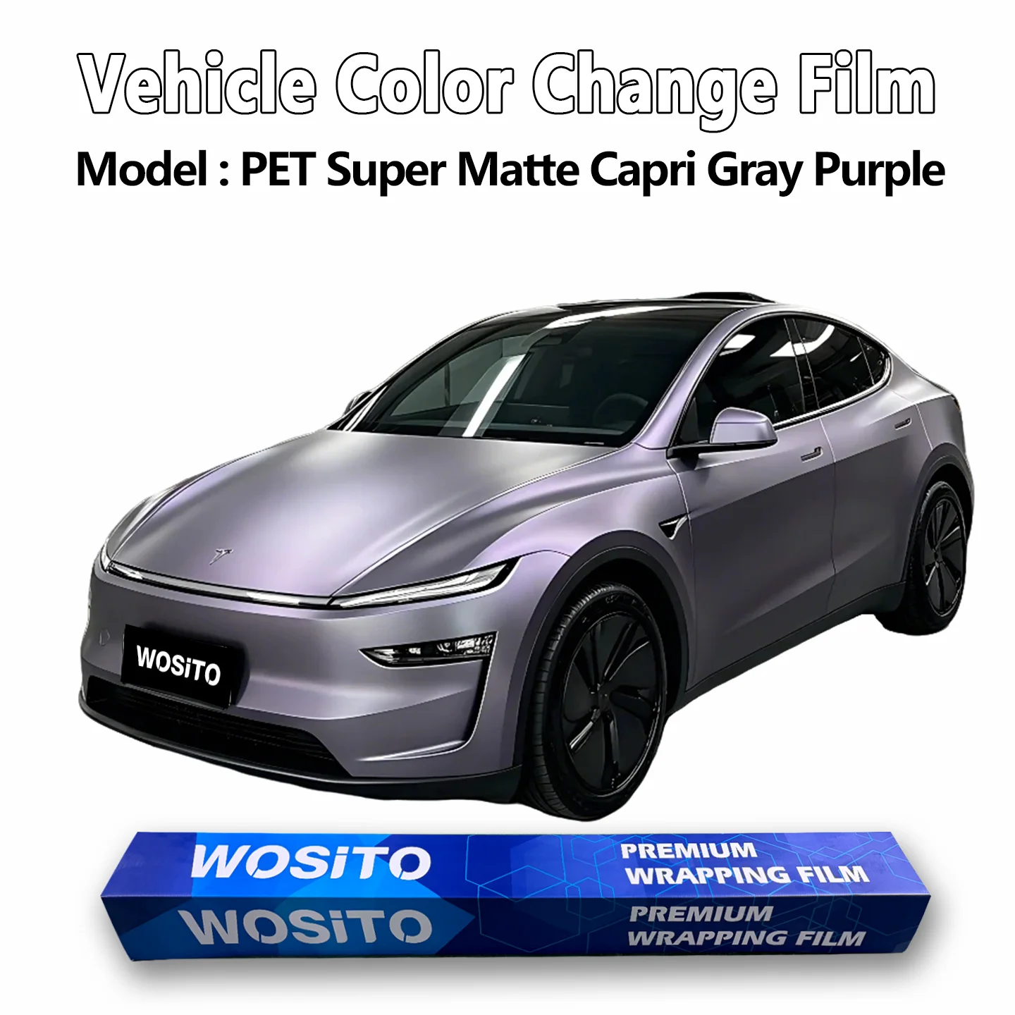 

PET Satin Capri Grey Purple Car Wrap Vinyl Film Matte Color Shift Automotive Styling Full Body Bubble Free Factory Direct Supply