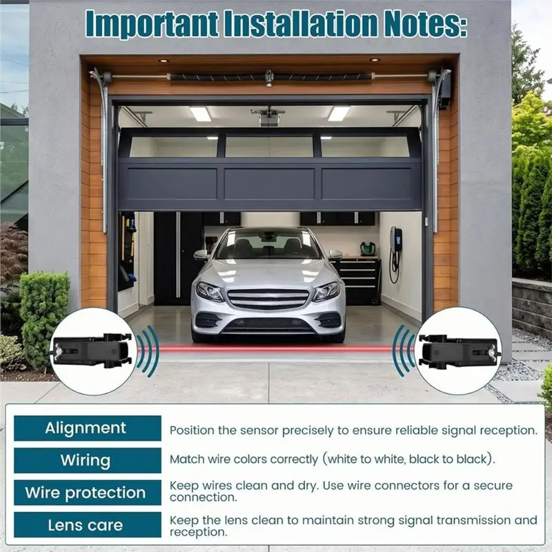 A73E-For Liftmaster Chamberlain Garage Door Opener Compatible 41A5034 Sensor Kit With Sun Shield For Post-1997 Models