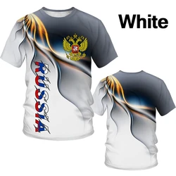 2022 moda lato koszulka męska rosyjska flaga druku męska koszulka w stylu Street Eagle 3D T-shirt z nadrukiem moskwa koszulki O Neck topy