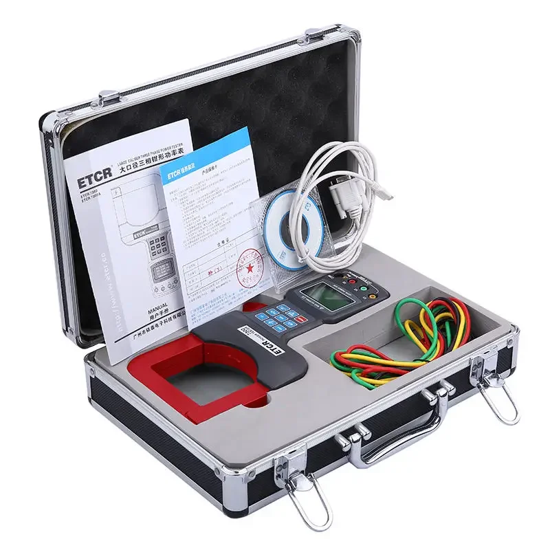 3-phase Digital Power Analyzer 1200A 600V 720KW Large Clamp Meter AC Voltage Leakage Current 200 Sets of Data RS232 ETCR7300