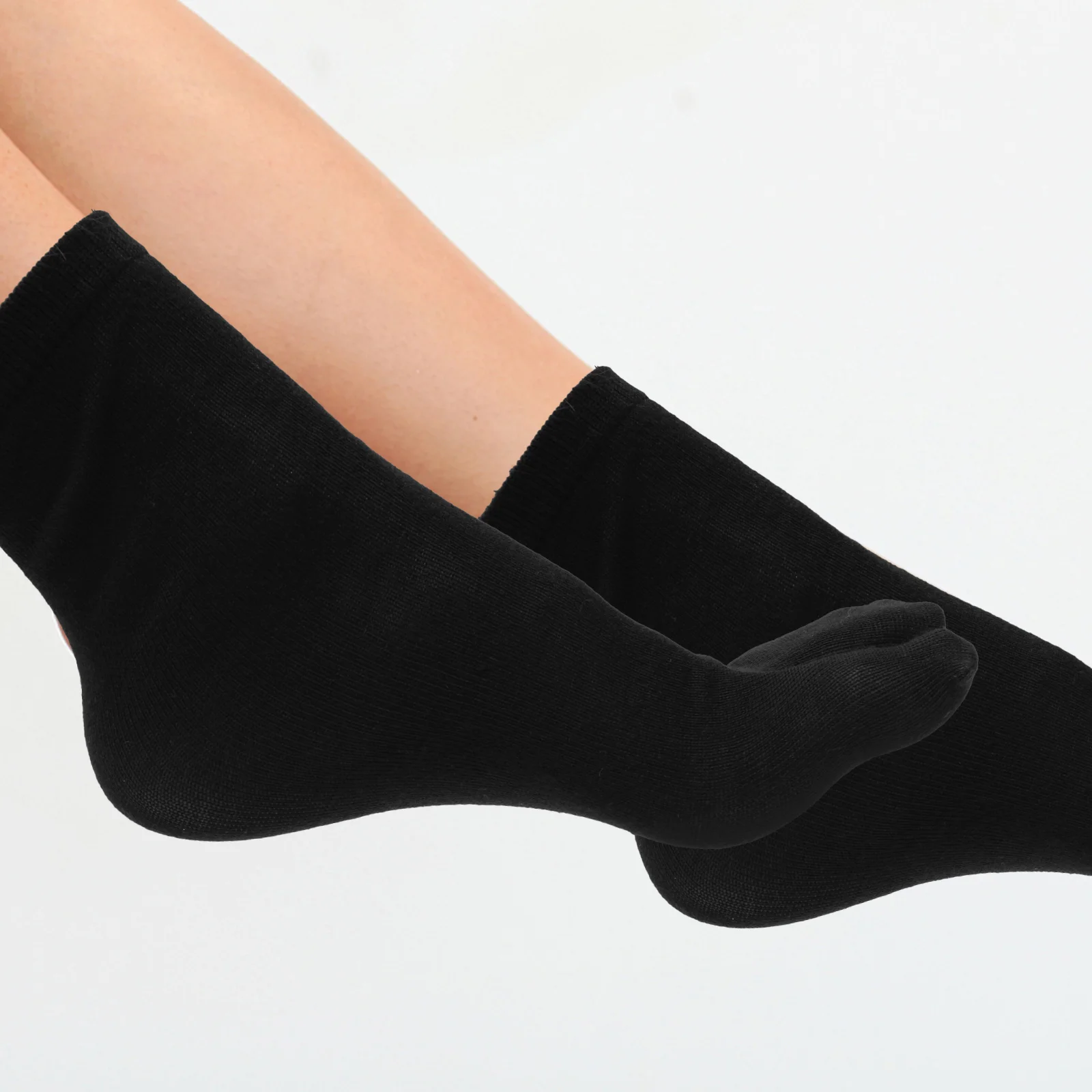 

3pcs 3 Pairs Mid Calf Toe Socks 100 Cotton Breathable Comfortable Women Men Size 25 to 95 UK Fits Flops Sweat Absorption