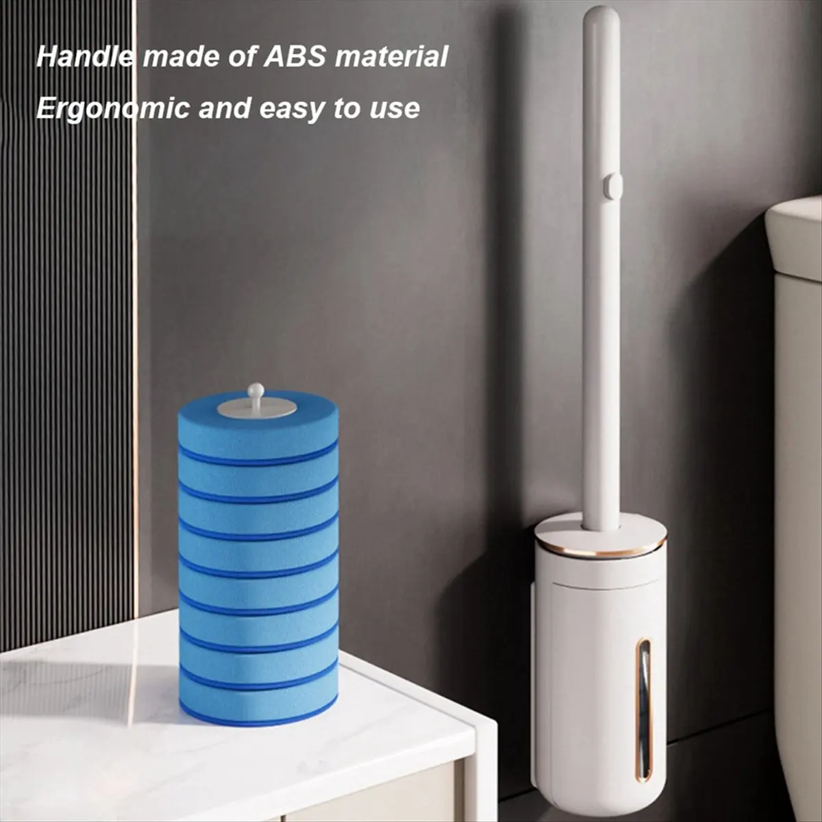 New Arrival Disposable Toilet Brush Set - Easy Decontamination with Throwable Replacement Heads, Special Household Cleaning Tool
