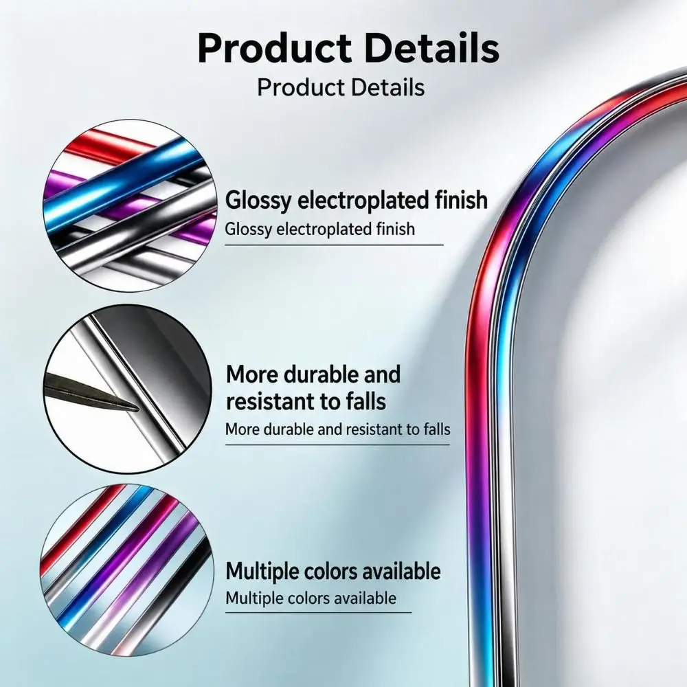 Gradient Finish Pickleball Paddle Edge Guard Wear Resistant Electroplated Appearance Pickleball Rim Protector Close Fitting