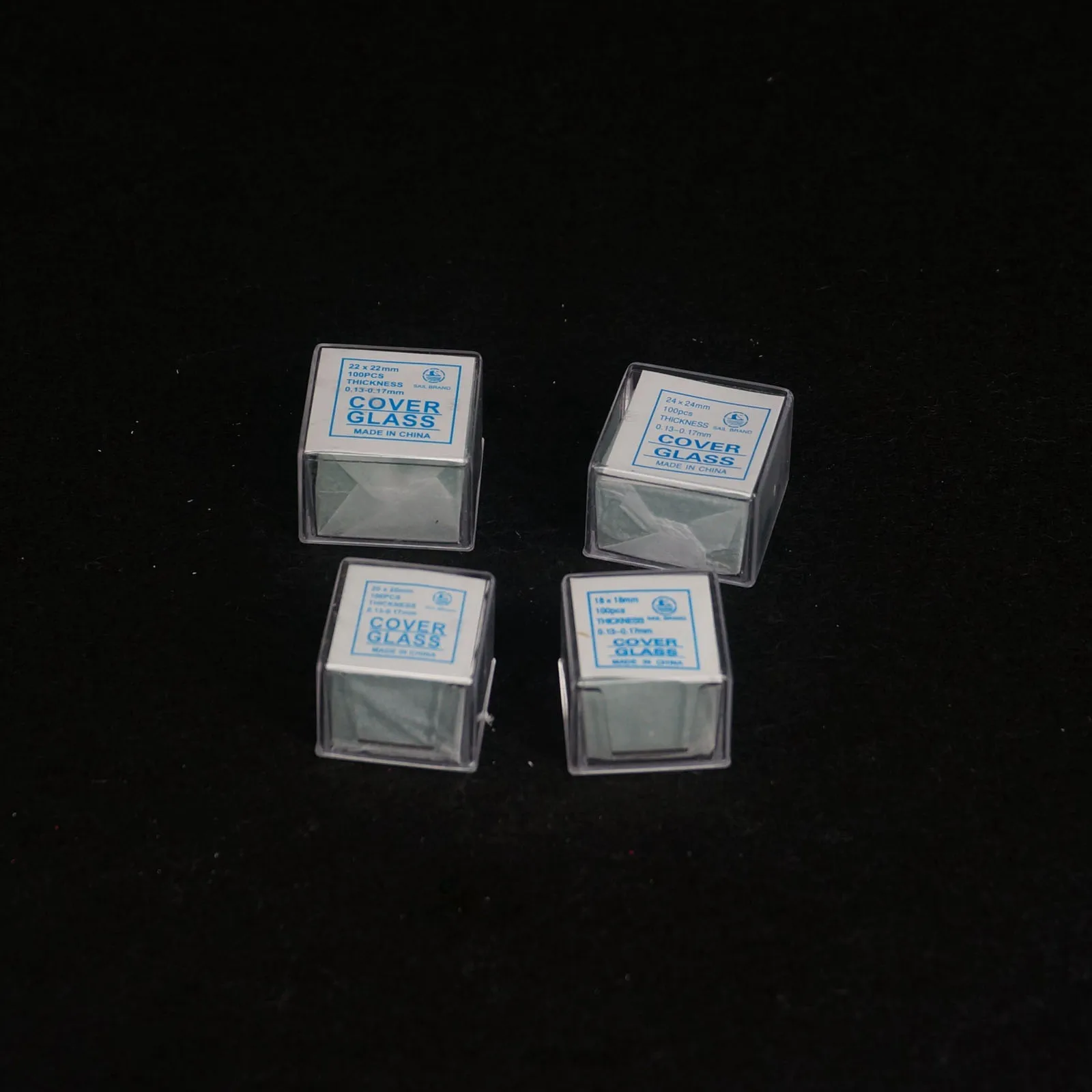 100PCS Mehrere Mikroskop Glas Rutsche Abdeckung Rutscht 0,13-0,17mm Dicke Labware
