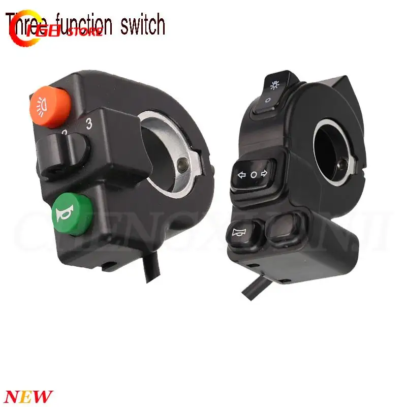 

Three in one switch headlight turn signal horn ON/OFF button, suitable for bicycle scooter ATV