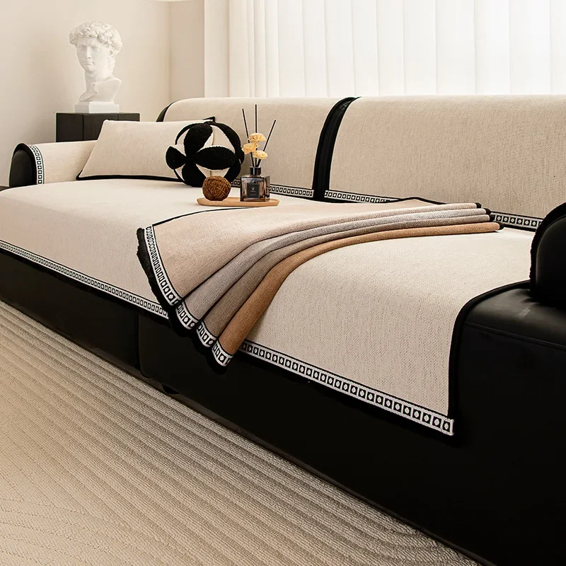 

Роскошная маленькая диванная подушка из синели в стиле Chanel, новинка 2024, всесезонная универсальная противоскользящая подушка, спинка, подлокотник