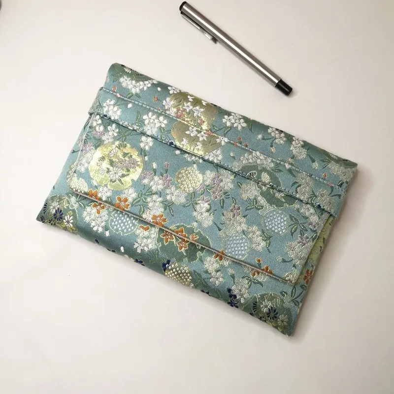 Retro Satin Fabric Roll Pen Bag, Large Capacity, Neutral Pen, Receive Protection Bags, Custom Creative Pen Curtain, 10 Hole