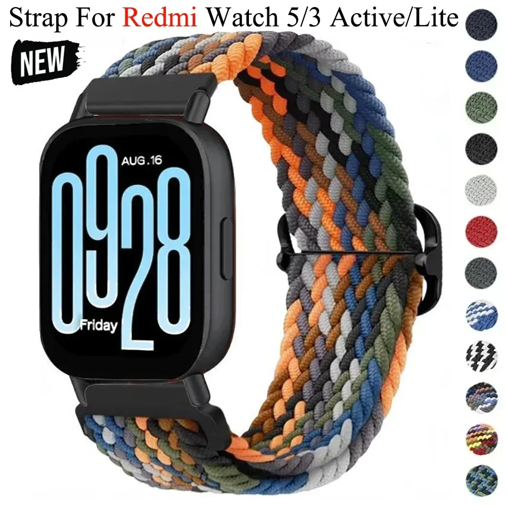 

Нейлоновый ремешок 22 мм для Redmi Watch 3/5, активный ремешок, эластичный сменный браслет, ремень для Redmi Watch 3/5 Lite, браслет Correas