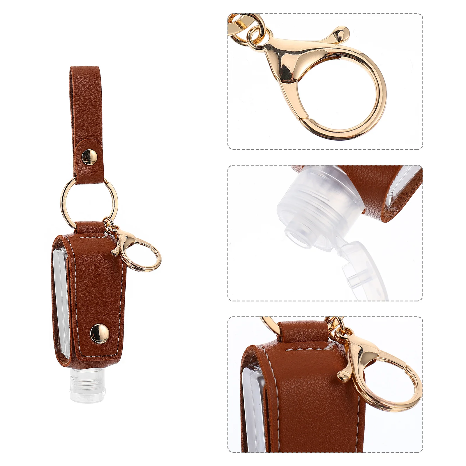 

1 set Empty Bottle Keychain Portable Hand Cover For Travel Outdoor Use Bottle Cover Keychain Pendant Skincare Tool Gift