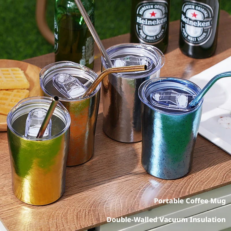 

Двухслойная термоизолированная кофейная кружка из чистого титана, красочная титановая кружка с узором «ледяные цветы», походная кружка для пива.