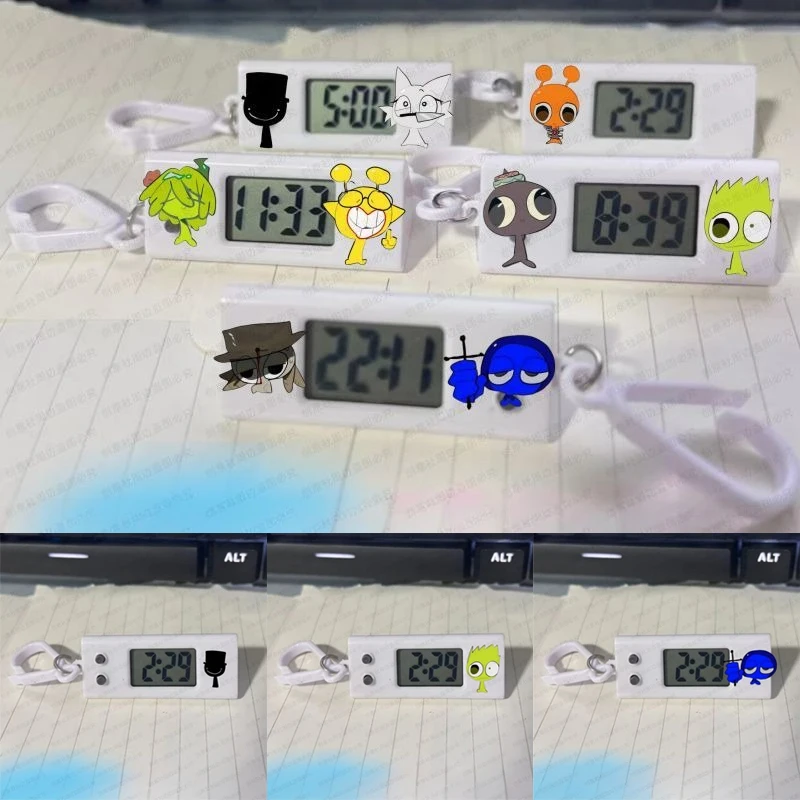 Jam liontin kartun elektronik, jam tangan elektronik, kartun, liontin, mainan, hadiah, ransel, jam pesona, Timer, Anime,