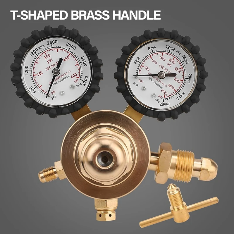 Nitrogen Regulator With 0-600 PSI Delivery Pressure,Hose CGA580 Inlet Connection And 1/4In Male Flare Outlet Connection