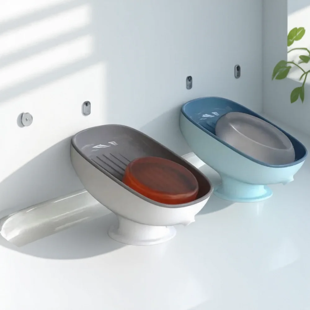 

Креативная подставка-органайзер для мыла на присосках, двойная подставка для хозяйственного мыла, непористый контейнер для хранения