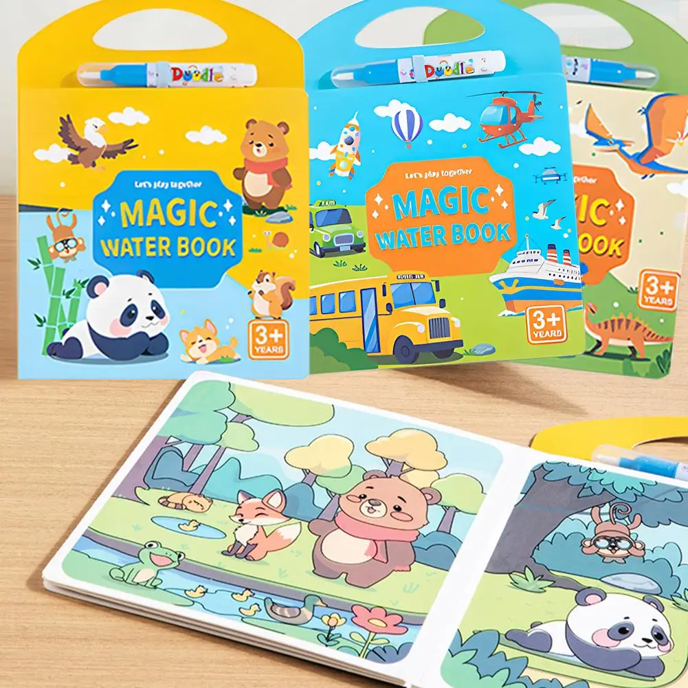 Livre d'images d'eau magique, éducation, Cognition animale, dessin, livres de coloriage, jouets d'apprentissage, autocollants pour enfants