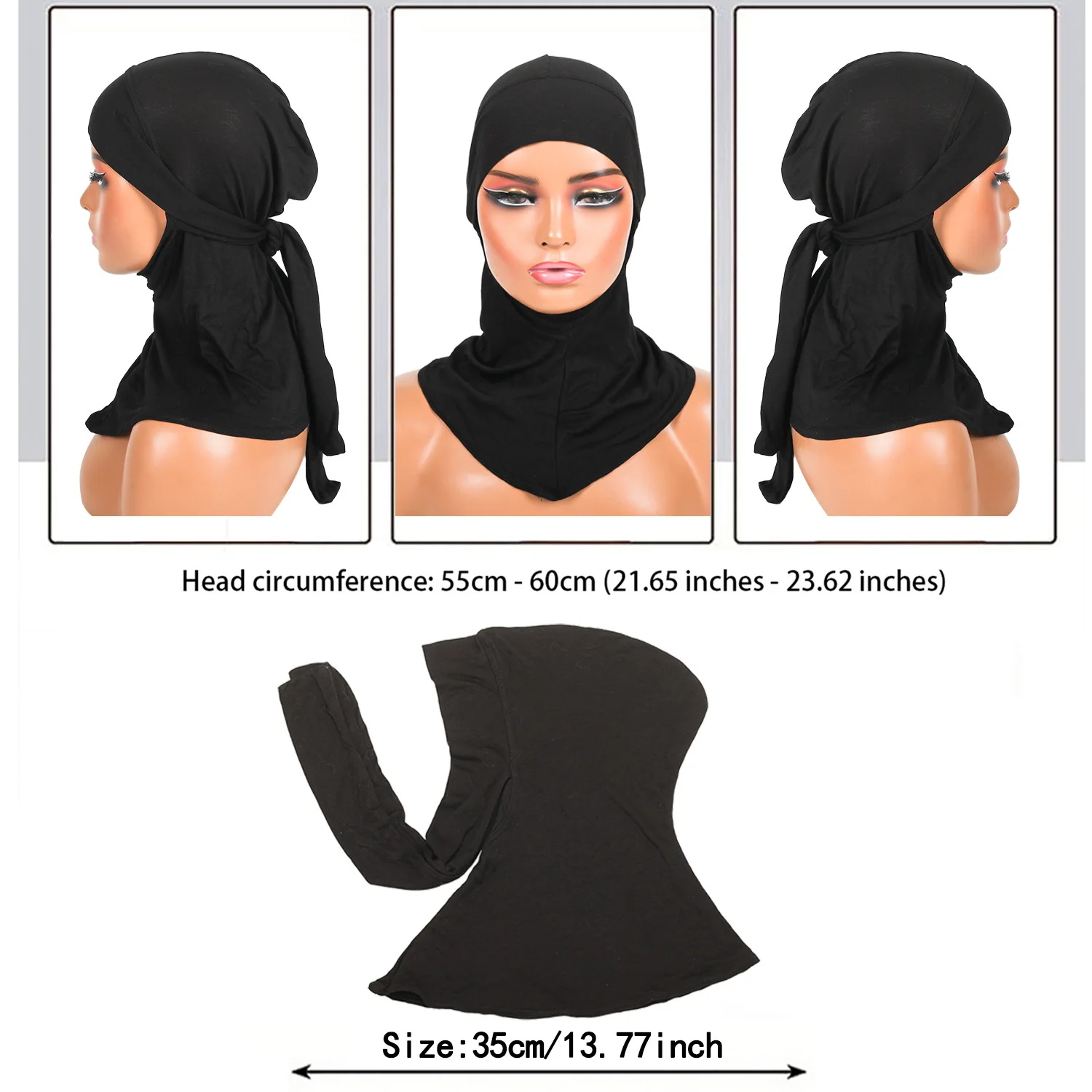 Soft Muslim Turban Hat Inner Hijab Caps Islamic Underscarf Bonnet India Hats Female Headwrap
