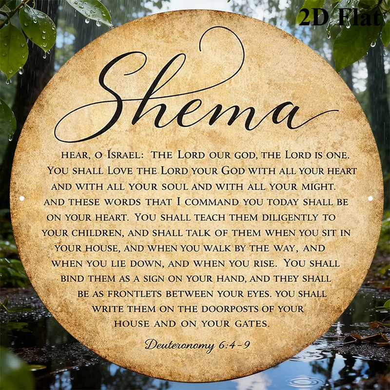 CIFBUY Vintage Judaica Scripture Aluminum Wall Art 8x8 Inch Waterproof Metal Sign for Home Living Room Bedroom Office Decor view 3