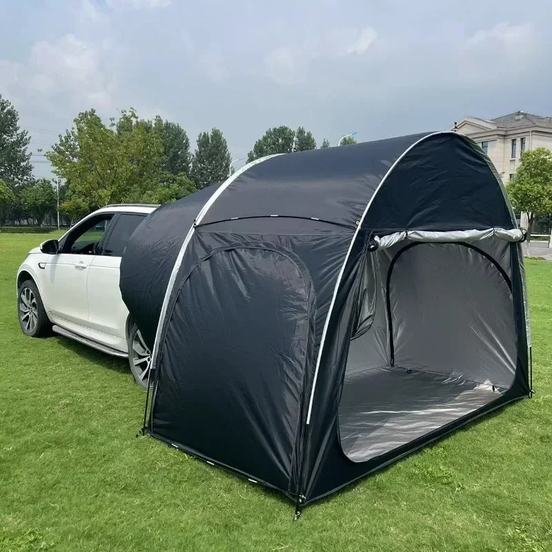 YOUSKY Outdoor Car Rear Tent | Quick-Setup Storage Tent for Bikes and Motorcycles, Black Waterproof Sunshade Canopy