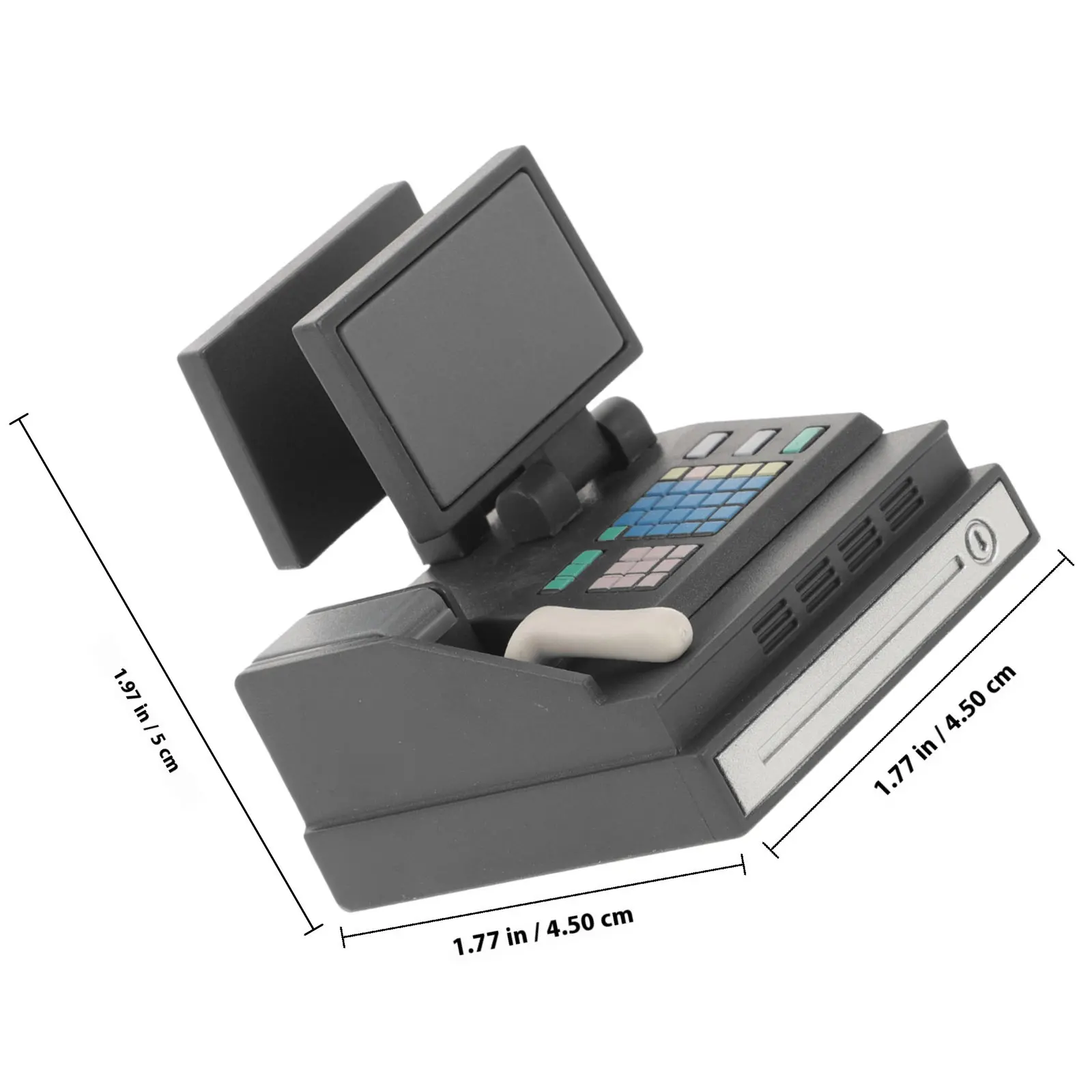 Mini Cash Register Realistic Supermarket Playset Compact Design Simulated Cashier Process for Kids Dollhouse Accessories