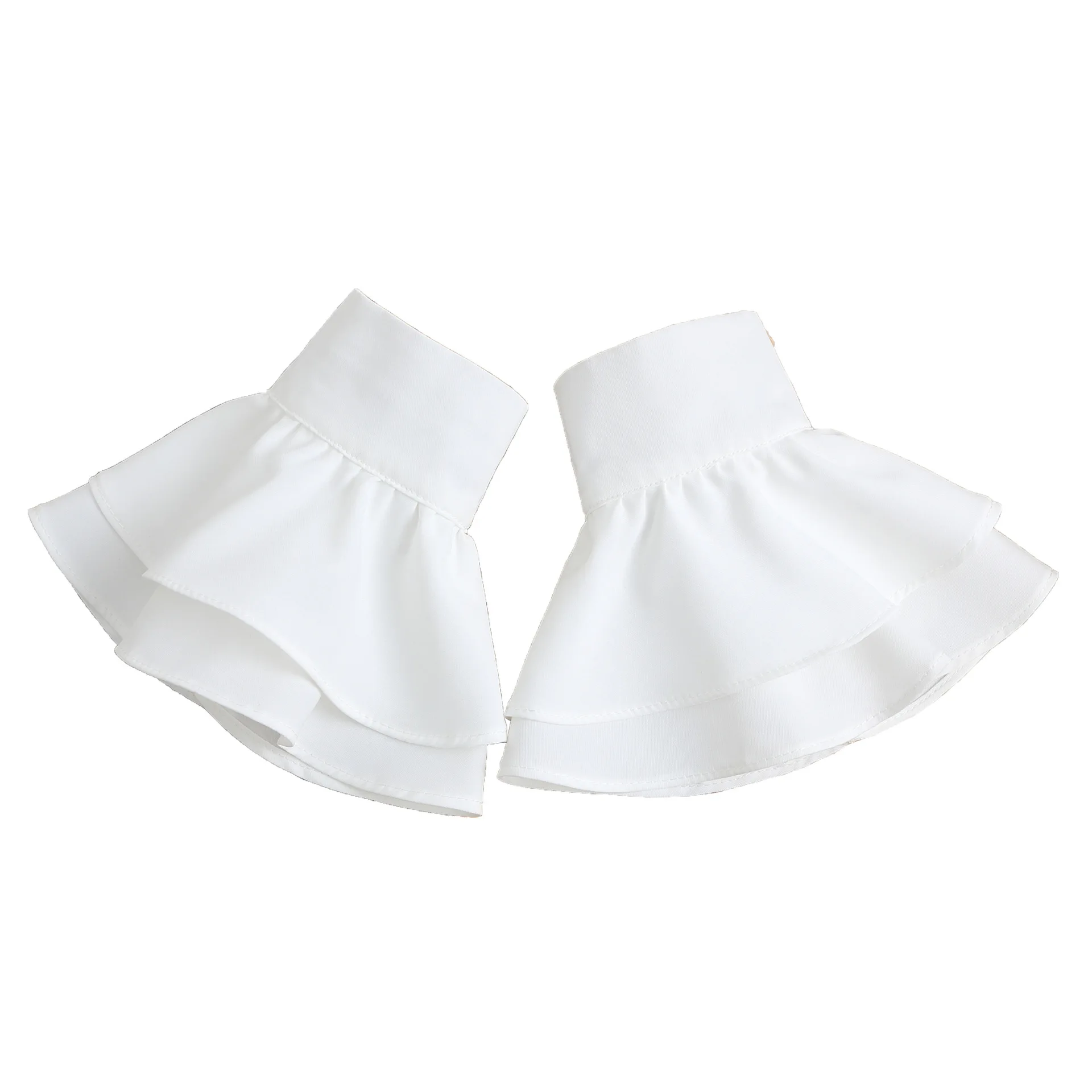 Fashion White Fake Cuff Sleeved Decorative Hand Horn Sleeves Detachable Ruffle Flared Cuffs Winter Wrist Warmer